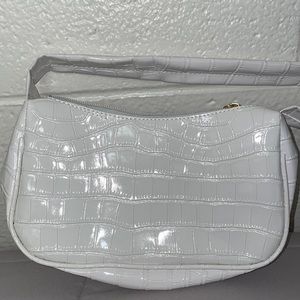 White leather purse